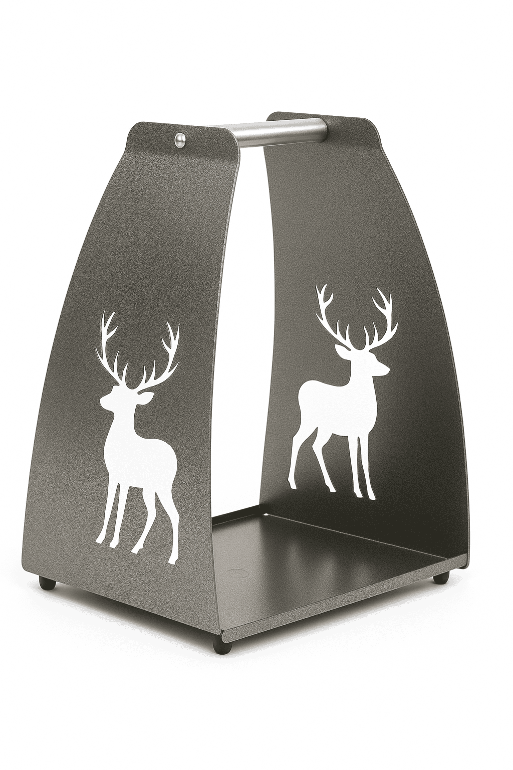 Poro (reindeer) firewood carrier rack, antique silver (220)