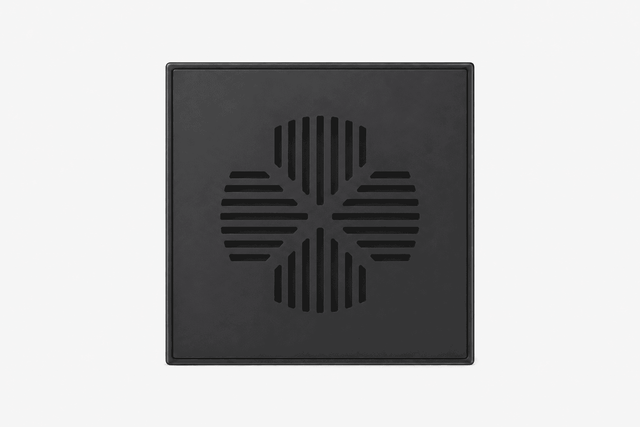 Floor drain cover APILA (clover), matte black, stainless steel frame (570)
