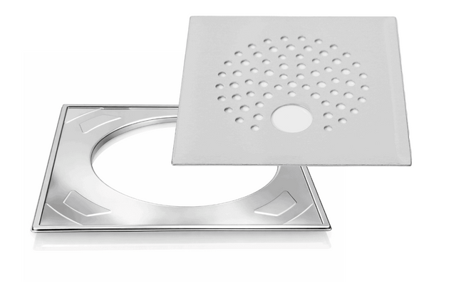Floor drain cover PALLO (ball) for pipe, eccentric stainless steel frame (621)