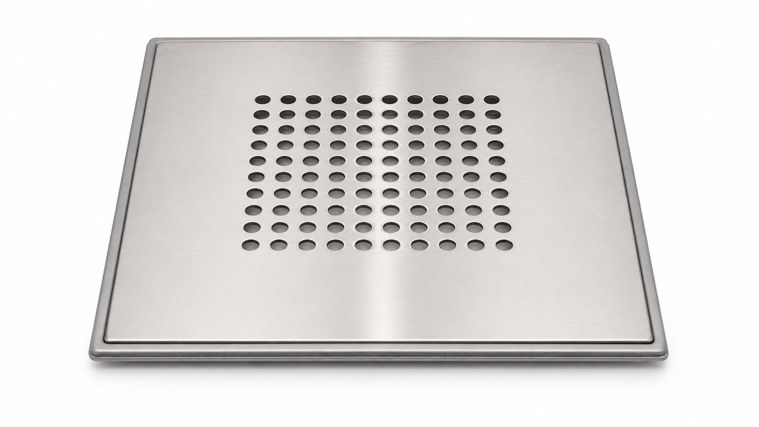 Floor drain cover NELIÖ (square), stainless steel frame (649)