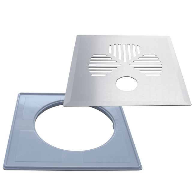 Floor drain cover APILA (clover) for pipe, eccentric installation frame (660)