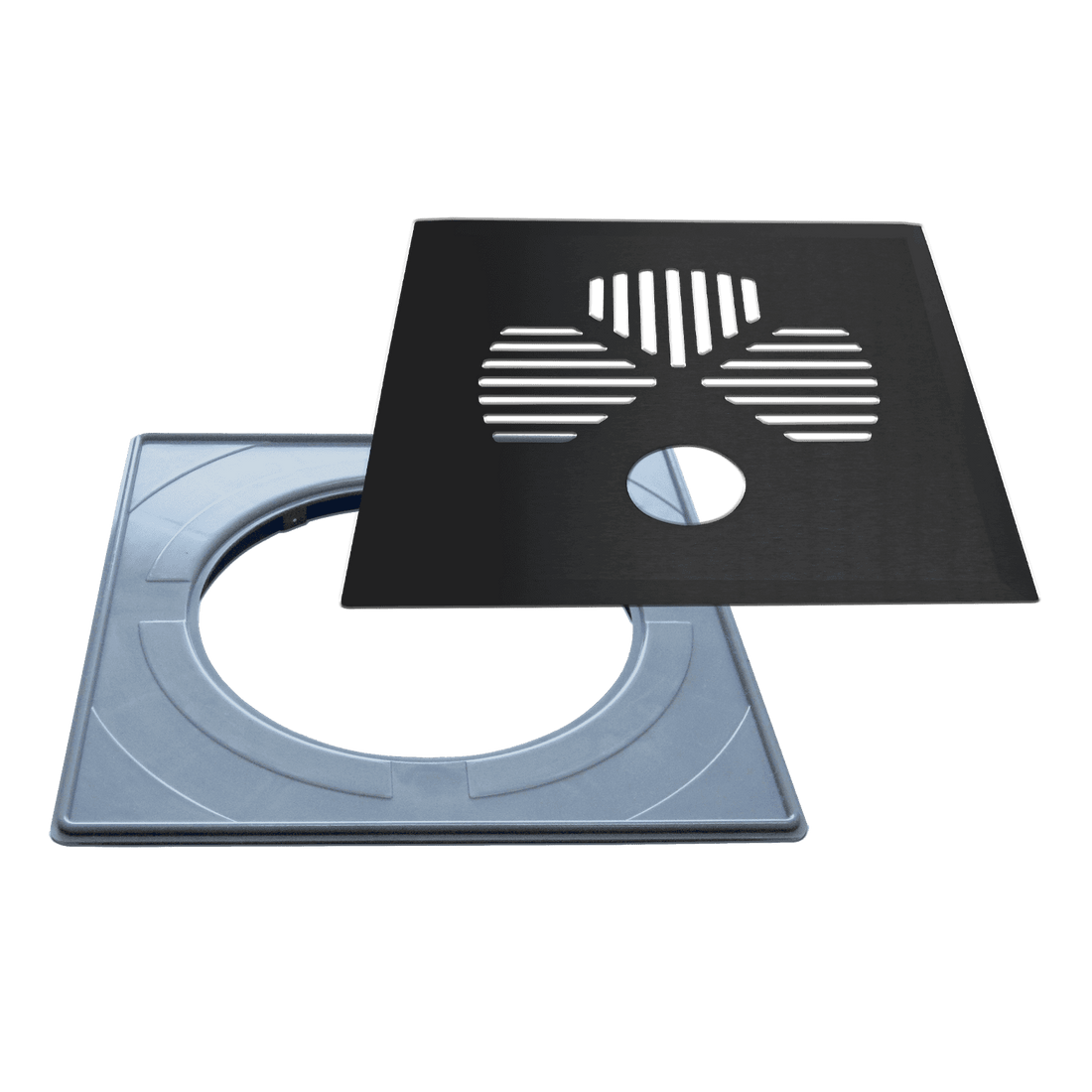 Floor drain cover APILA (clover) for pipe, matte black (661)