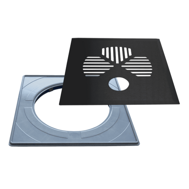 Floor drain cover APILA (clover) for pipe, matte black (661)