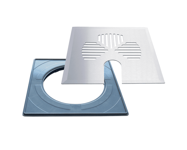 Floor drain cover APILA (clover) for pipe, U-hole, stainless steel (666)