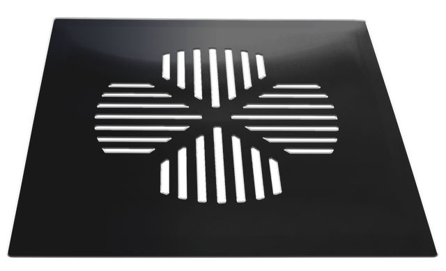 Floor drain cover only, APILA (clover), matte black, stainless steel (681-3)