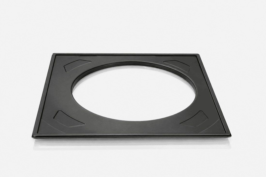 Floor drain cover eccentric installation frame, matte black, stainless steel (870)