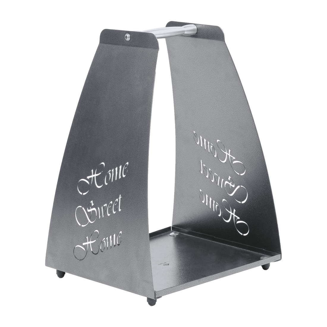 Home Sweet Home firewood carrier rack, antique silver (230)