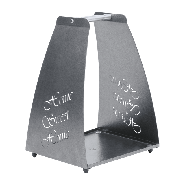 Home Sweet Home firewood carrier rack, antique silver (230)