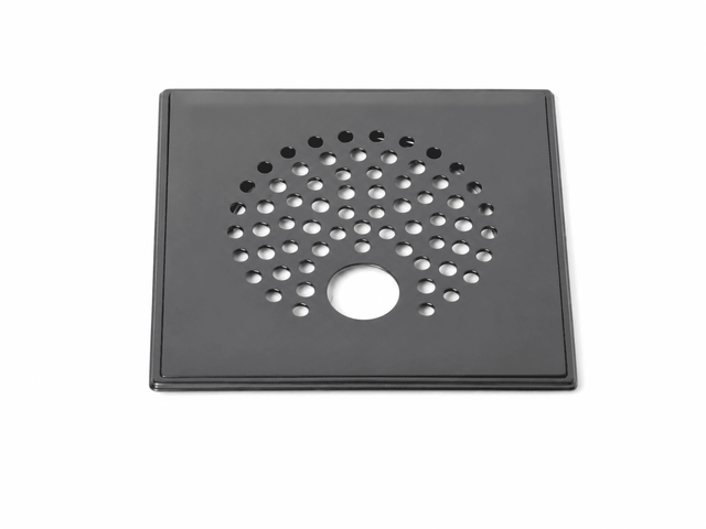 Floor drain cover ball for pipe, matte black, stainless steel frame (571)