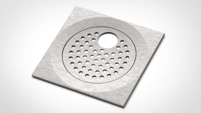 Floor drain cover, stainless steel, matte, for pipe (638)
