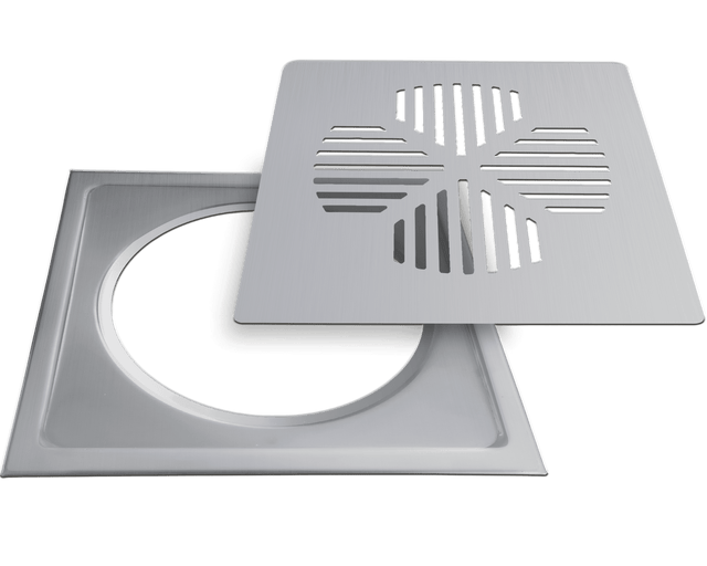 Floor drain cover, square, APILA (clover), stainless steel (643)