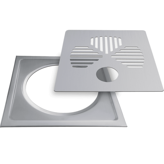 Floor drain cover, square, APILA (clover) for pipe, stainless steel (645)