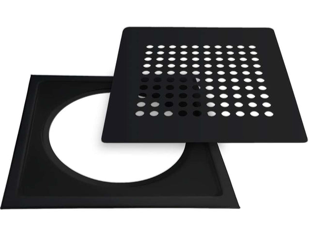 Floor drain cover, square, matte black (647)