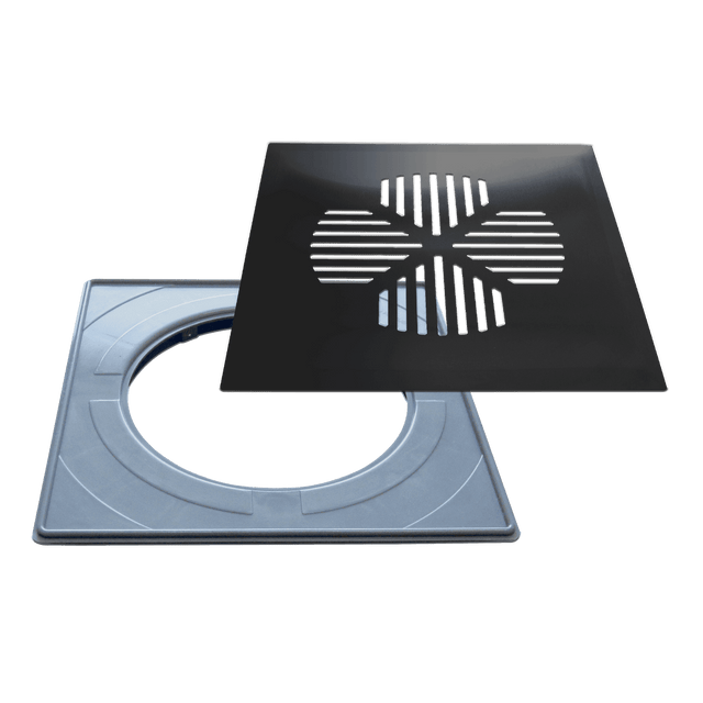 Floor drain cover APILA (clover), matte black (656)