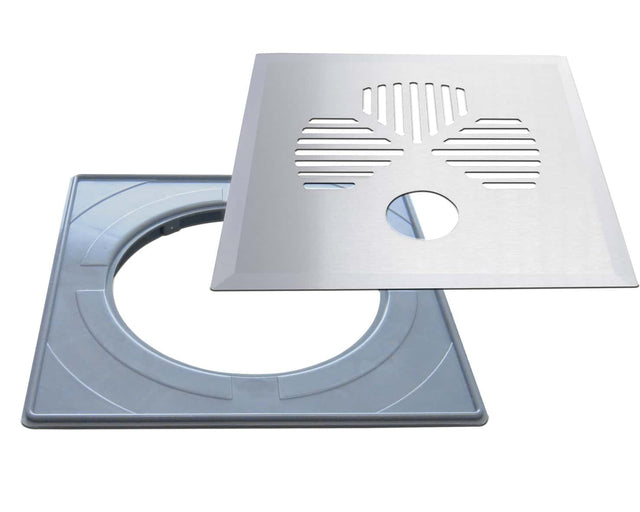 Floor drain cover APILA (clover) for pipe, stainless steel (659)