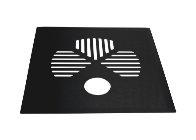 Floor drain cover only, APILA (clover), matte black, for pipe, stainless steel (659-3)