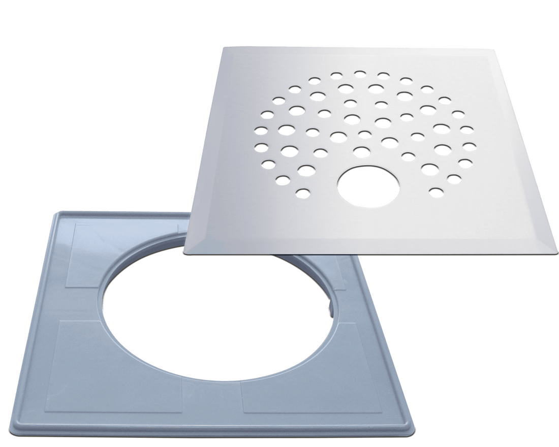 Floor drain cover PALLO (ball) for pipe, eccentric installation frame (672)