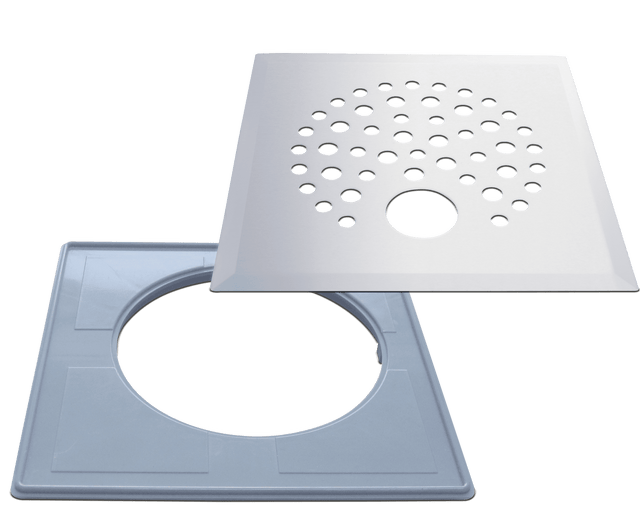 Floor drain cover PALLO (ball) for pipe, eccentric installation frame (672)