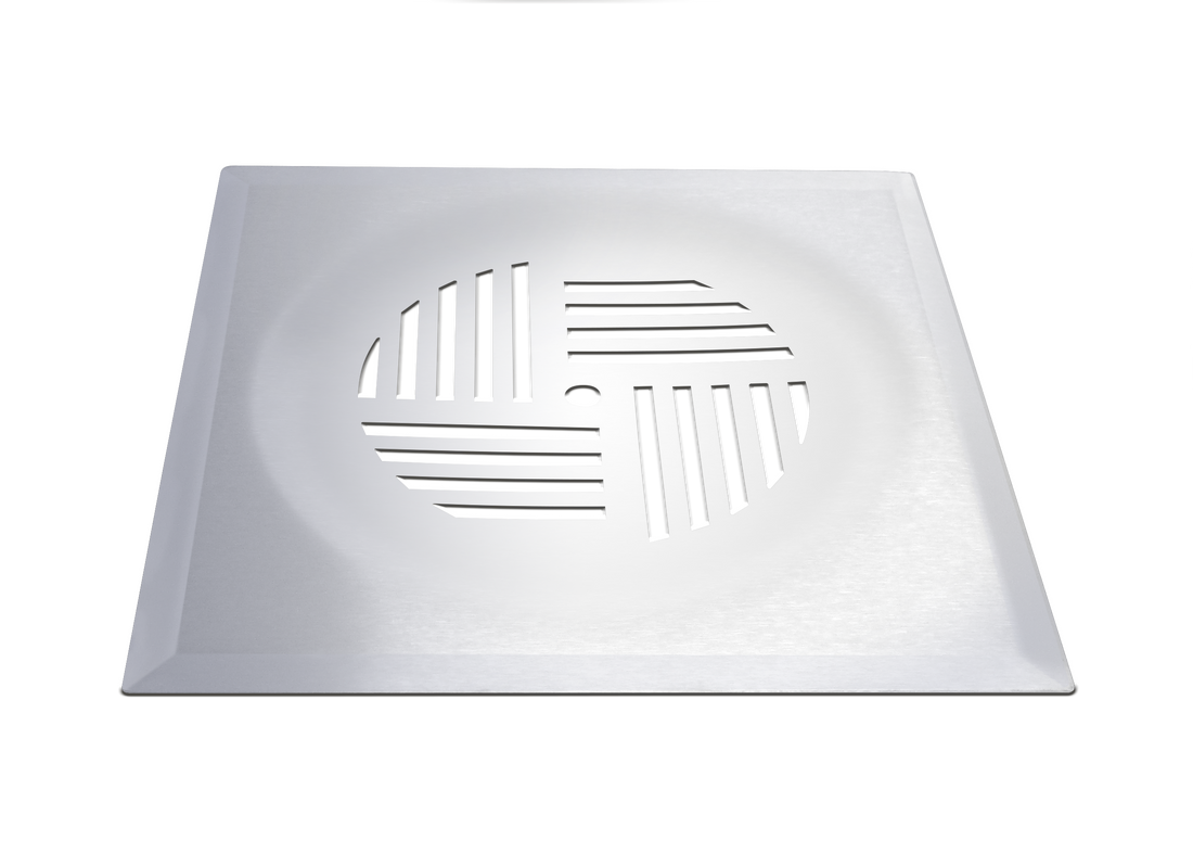 Floor drain cover only, PYÖRRE (swirl), Dent finish, stainless steel (688-1)