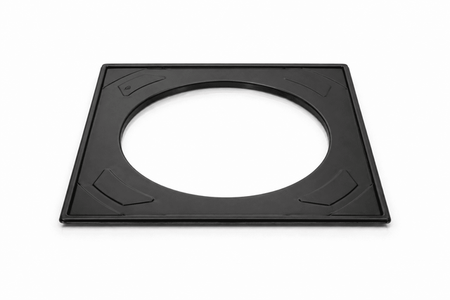 Floor drain cover standard installation frame, matte black, stainless steel (860)