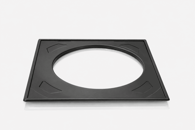 Floor drain cover eccentric installation frame, matte black, stainless steel (870)